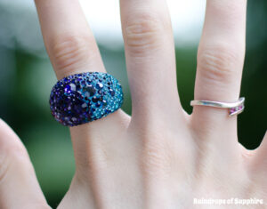 swarovski chic blue purple ring