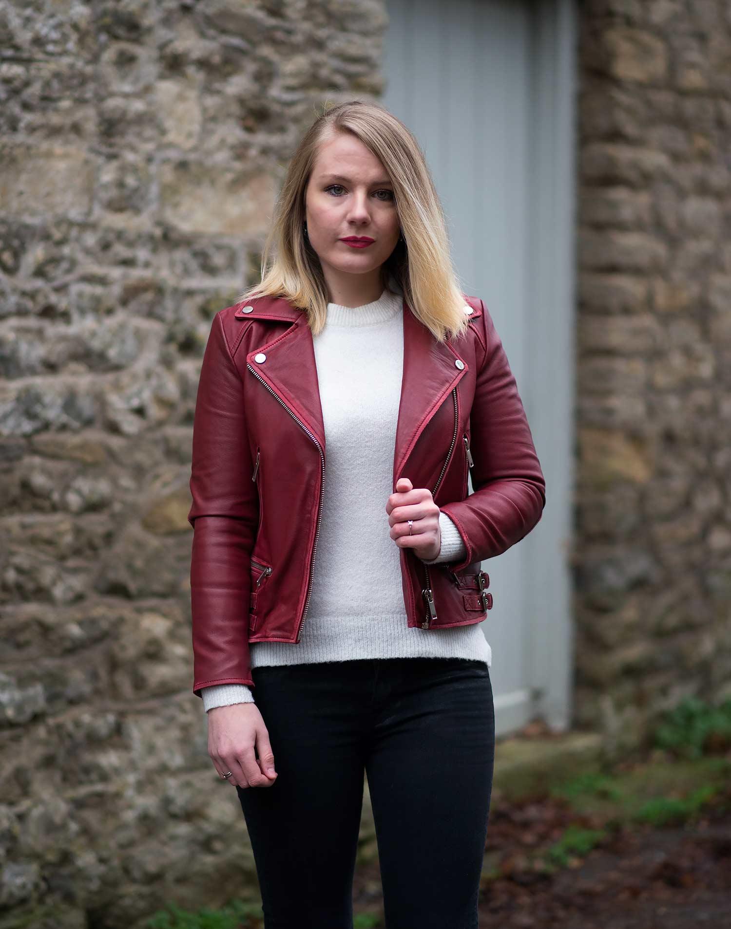 Zara Red Leather Jacket
