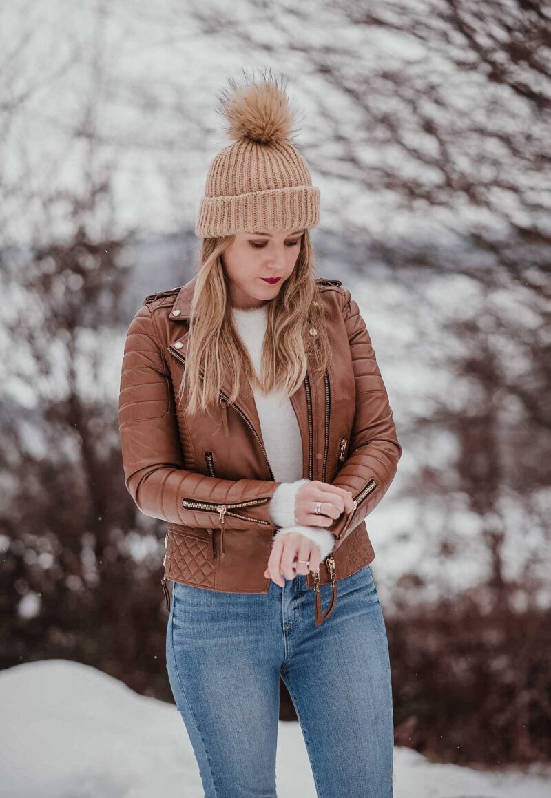 A Leather Jacket & Jeans In The Snow – FORD LA FEMME