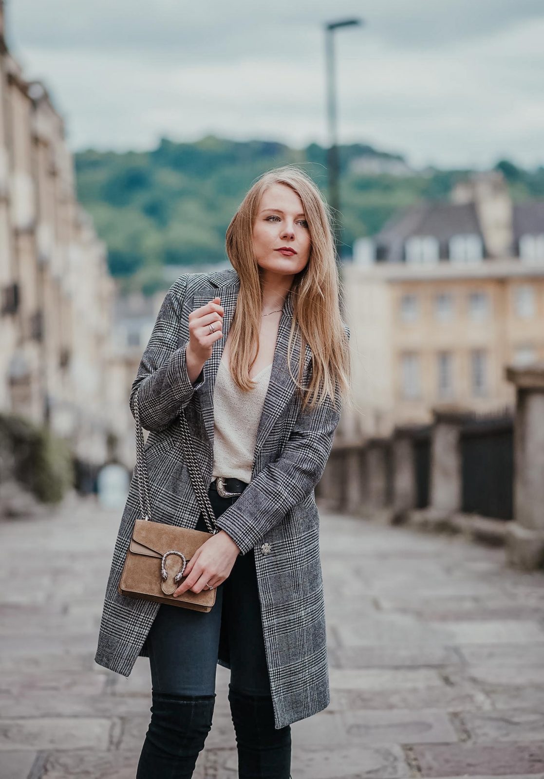 The Grey Checked Blazer With Black Boots – FORD LA FEMME