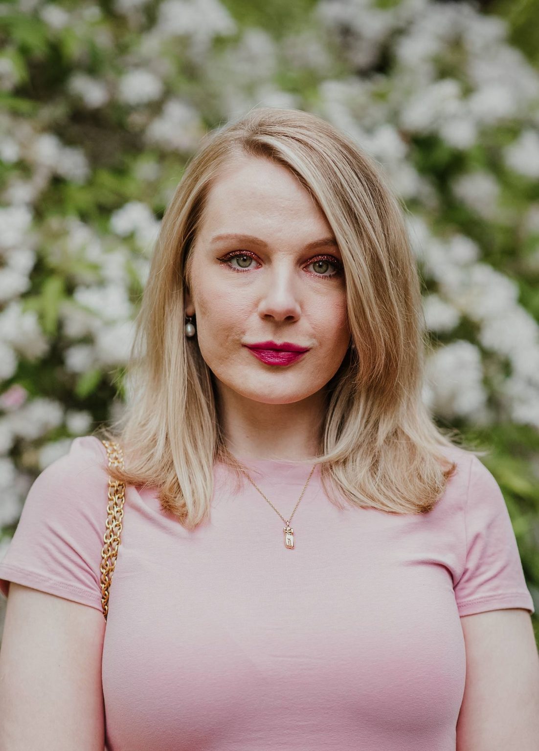 A White Denim Midi Skirt And Pink Baby Tee – FORD LA FEMME