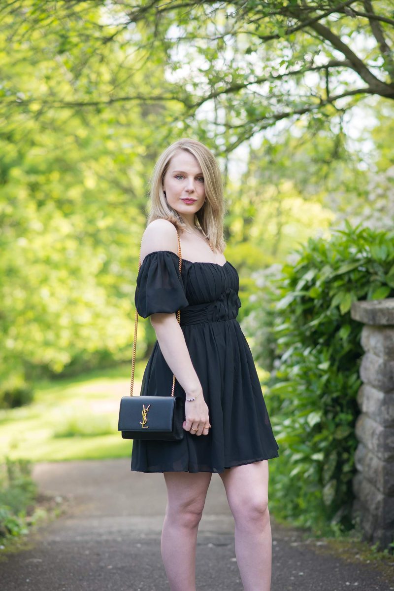 Black Off The Shoulder Dress With YSL Kate – FORD LA FEMME