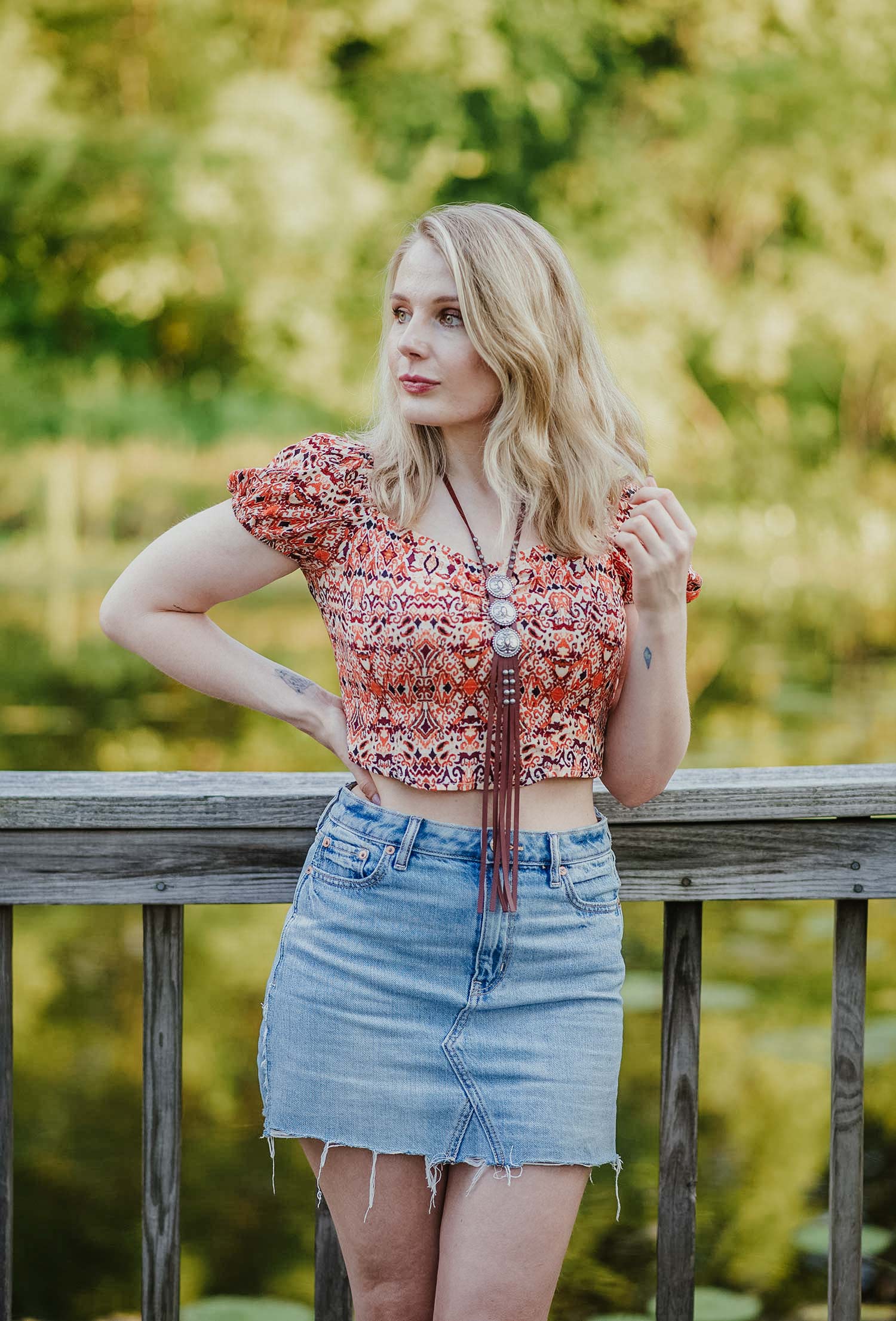 Cowgirl outfit with outlet denim skirt