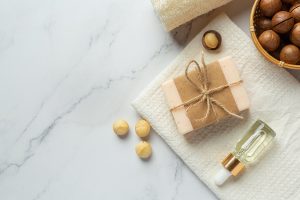 gift soap and serum with natural skincare ingredients